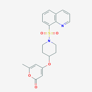 6-methyl-4-((1-(quinolin-8-ylsulfonyl)piperidin-4-yl)oxy)-2H-pyran-2-one