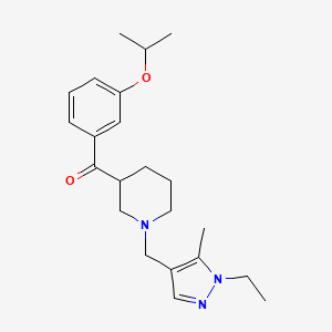 (1-((1-Ethyl-5-methyl-1H-pyrazol-4-yl)methyl)piperidin-3-yl)(3-isopropoxyphenyl)methanone