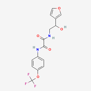 molecular formula C15H13F3N2O5 B2560545 N1-(2-(furan-3-yl)-2-hydroxyethyl)-N2-(4-(trifluoromethoxy)phenyl)oxalamide CAS No. 1396869-80-9