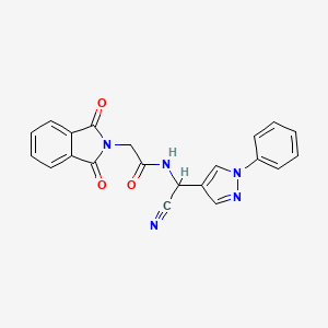molecular formula C21H15N5O3 B2560550 N-[cyano(1-phenyl-1H-pyrazol-4-yl)methyl]-2-(1,3-dioxo-2,3-dihydro-1H-isoindol-2-yl)acetamide CAS No. 1423720-62-0