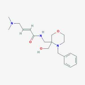 molecular formula C19H29N3O3 B2560568 (E)-N-[[4-Benzyl-3-(hydroxymethyl)morpholin-3-yl]methyl]-4-(dimethylamino)but-2-enamide CAS No. 2411338-30-0