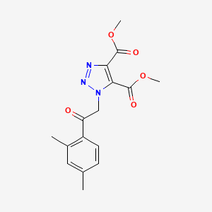 molecular formula C16H17N3O5 B2560585 dimethyl 1-[2-(2,4-dimethylphenyl)-2-oxoethyl]-1H-1,2,3-triazole-4,5-dicarboxylate CAS No. 1986367-83-2