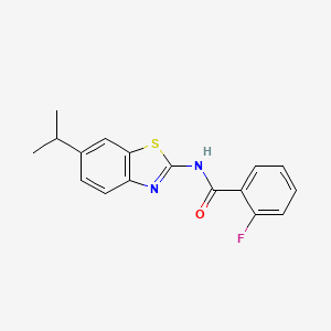 molecular formula C17H15FN2OS B2560587 2-fluoro-N-(6-isopropylbenzo[d]thiazol-2-yl)benzamide CAS No. 868677-84-3