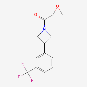 molecular formula C13H12F3NO2 B2560590 Oxiran-2-yl-[3-[3-(trifluoromethyl)phenyl]azetidin-1-yl]methanone CAS No. 2411313-05-6