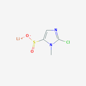 molecular formula C4H4ClLiN2O2S B2560593 lithium(1+) ion 2-chloro-1-methyl-1H-imidazole-5-sulfinate CAS No. 2172152-41-7