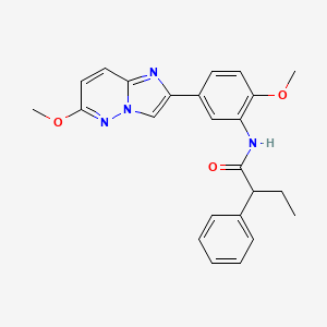 molecular formula C24H24N4O3 B2560603 N-(2-methoxy-5-(6-methoxyimidazo[1,2-b]pyridazin-2-yl)phenyl)-2-phenylbutanamide CAS No. 952969-15-2