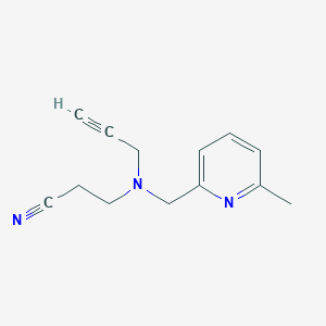 molecular formula C13H15N3 B2560606 3-[(6-Methylpyridin-2-yl)methyl-prop-2-ynylamino]propanenitrile CAS No. 1436151-26-6