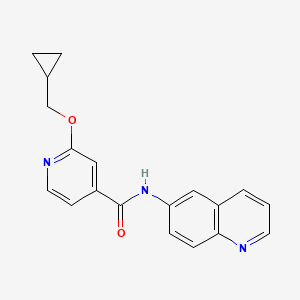 molecular formula C19H17N3O2 B2560610 2-(cyclopropylmethoxy)-N-(quinolin-6-yl)isonicotinamide CAS No. 2034444-32-9