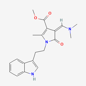 molecular formula C20H23N3O3 B2560627 methyl 3-[(Z)-(dimethylamino)methylidene]-1-[2-(1H-indol-3-yl)ethyl]-5-methyl-2-oxo-1,2-dihydro-3H-pyrrole-4-carboxylate CAS No. 477871-89-9