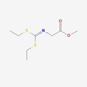 molecular formula C8H15NO2S2 B2560638 methyl 2-((bis(ethylthio)methylene)amino)acetate CAS No. 850162-97-9