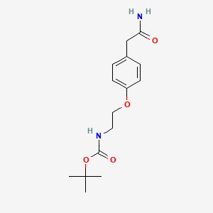 molecular formula C15H22N2O4 B2560650 tert-butyl N-[2-[4-(2-amino-2-oxoethyl)phenoxy]ethyl]carbamate CAS No. 416860-09-8