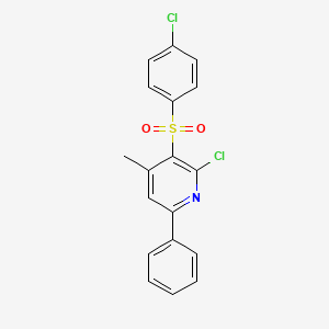B2560672 2-Chloro-3-[(4-chlorophenyl)sulfonyl]-4-methyl-6-phenylpyridine CAS No. 343372-75-8