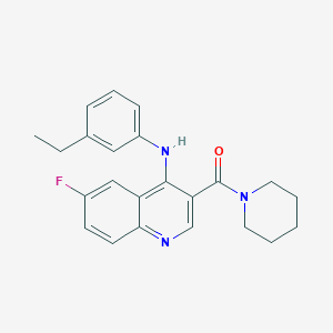 molecular formula C23H24FN3O B2560684 N-(3-ethylphenyl)-6-fluoro-3-(piperidine-1-carbonyl)quinolin-4-amine CAS No. 1351780-53-4