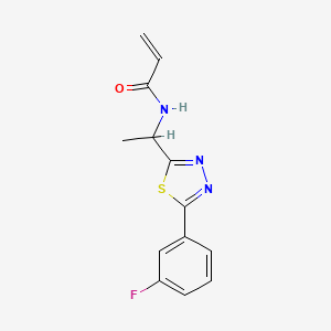 molecular formula C13H12FN3OS B2560702 N-[1-[5-(3-Fluorophenyl)-1,3,4-thiadiazol-2-yl]ethyl]prop-2-enamide CAS No. 2305538-28-5
