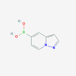 molecular formula C7H7BN2O2 B2560727 PYRAZOLO[1,5-A]PYRIDINE-5-BORONIC ACID CAS No. 2096342-39-9