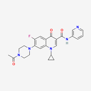 molecular formula C24H24FN5O3 B2560741 7-(4-acetylpiperazin-1-yl)-1-cyclopropyl-6-fluoro-4-oxo-N-(pyridin-3-yl)-1,4-dihydroquinoline-3-carboxamide CAS No. 951930-02-2