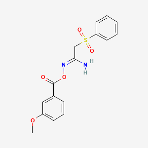 molecular formula C16H16N2O5S B2560747 N'-[(3-methoxybenzoyl)oxy]-2-(phenylsulfonyl)ethanimidamide CAS No. 672925-64-3