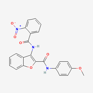 molecular formula C23H17N3O6 B2560793 N-(4-methoxyphenyl)-3-(2-nitrobenzamido)benzofuran-2-carboxamide CAS No. 887872-87-9