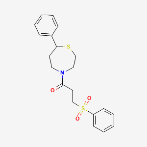 1-(7-Phenyl-1,4-thiazepan-4-yl)-3-(phenylsulfonyl)propan-1-one