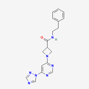 1-(6-(1H-1,2,4-triazol-1-yl)pyrimidin-4-yl)-N-phenethylazetidine-3-carboxamide