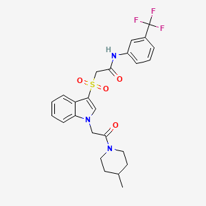 2-((1-(2-(4-methylpiperidin-1-yl)-2-oxoethyl)-1H-indol-3-yl)sulfonyl)-N-(3-(trifluoromethyl)phenyl)acetamide