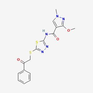 3-methoxy-1-methyl-N-(5-((2-oxo-2-phenylethyl)thio)-1,3,4-thiadiazol-2-yl)-1H-pyrazole-4-carboxamide