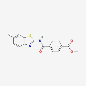 molecular formula C17H14N2O3S B2560841 Methyl 4-[(6-methyl-1,3-benzothiazol-2-yl)carbamoyl]benzoate CAS No. 476326-33-7
