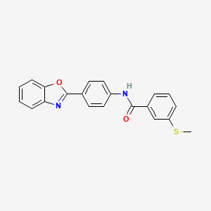molecular formula C21H16N2O2S B2560880 N-(4-(benzo[d]oxazol-2-yl)phenyl)-3-(methylthio)benzamide CAS No. 896339-10-9