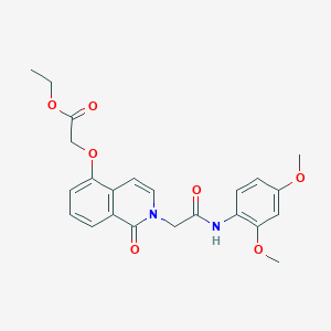 molecular formula C23H24N2O7 B2560916 ethyl 2-[(2-{[(2,4-dimethoxyphenyl)carbamoyl]methyl}-1-oxo-1,2-dihydroisoquinolin-5-yl)oxy]acetate CAS No. 868224-10-6