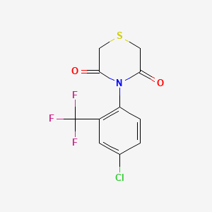 molecular formula C11H7ClF3NO2S B2560933 4-[4-Chloro-2-(trifluoromethyl)phenyl]thiomorpholine-3,5-dione CAS No. 338421-37-7