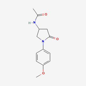 molecular formula C13H16N2O3 B2560944 N-[1-(4-methoxyphenyl)-5-oxopyrrolidin-3-yl]acetamide CAS No. 896275-07-3