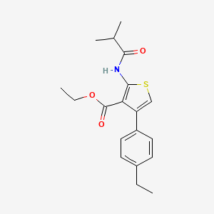molecular formula C19H23NO3S B2560960 ETHYL 4-(4-ETHYLPHENYL)-2-(2-METHYLPROPANAMIDO)THIOPHENE-3-CARBOXYLATE CAS No. 692761-57-2
