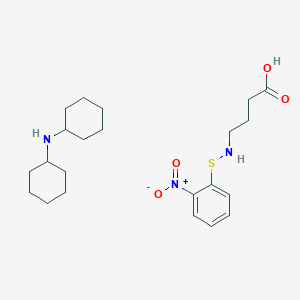 molecular formula C22H35N3O4S B025610 N-O-Nitrophenylsulfenyl-gamma-aminobutyric acid di(cyclohexyl)ammonium salt CAS No. 104809-33-8