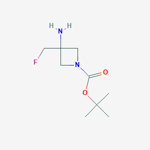 molecular formula C9H17FN2O2 B2561011 Tert-butyl 3-amino-3-(fluoromethyl)azetidine-1-carboxylate CAS No. 1785096-16-3