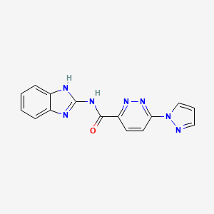 molecular formula C15H11N7O B2561023 N-(1H-1,3-benzodiazol-2-yl)-6-(1H-pyrazol-1-yl)pyridazine-3-carboxamide CAS No. 1351610-22-4