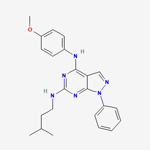 molecular formula C23H26N6O B2561064 N4-(4-methoxyphenyl)-N6-(3-methylbutyl)-1-phenyl-1H-pyrazolo[3,4-d]pyrimidine-4,6-diamine CAS No. 946348-84-1