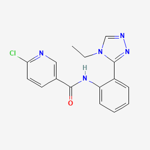 B2561066 6-chloro-N-[2-(4-ethyl-4H-1,2,4-triazol-3-yl)phenyl]pyridine-3-carboxamide CAS No. 1394651-34-3