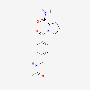 (2S)-N-Methyl-1-[4-[(prop-2-enoylamino)methyl]benzoyl]pyrrolidine-2-carboxamide