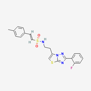 (E)-N-(2-(2-(2-fluorophenyl)thiazolo[3,2-b][1,2,4]triazol-6-yl)ethyl)-2-(p-tolyl)ethenesulfonamide