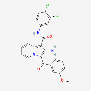2-amino-N-(3,4-dichlorophenyl)-3-(3-methoxybenzoyl)indolizine-1-carboxamide