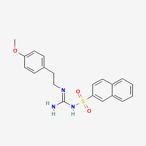 molecular formula C20H21N3O3S B2561101 N-(N-(4-methoxyphenethyl)carbamimidoyl)naphthalene-2-sulfonamide CAS No. 869075-40-1