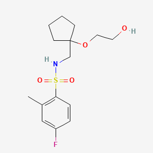4-fluoro-N-((1-(2-hydroxyethoxy)cyclopentyl)methyl)-2-methylbenzenesulfonamide