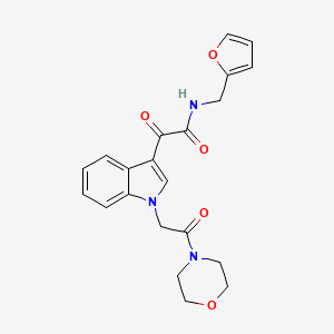 molecular formula C21H21N3O5 B2561134 N-(furan-2-ylmethyl)-2-(1-(2-morpholino-2-oxoethyl)-1H-indol-3-yl)-2-oxoacetamide CAS No. 872856-96-7
