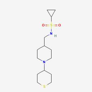 N-((1-(tetrahydro-2H-thiopyran-4-yl)piperidin-4-yl)methyl)cyclopropanesulfonamide