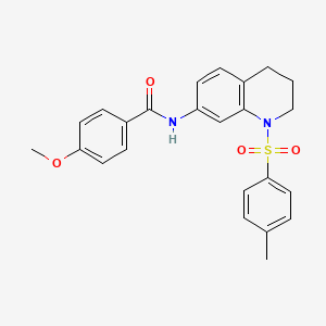 molecular formula C24H24N2O4S B2561147 4-methoxy-N-(1-tosyl-1,2,3,4-tetrahydroquinolin-7-yl)benzamide CAS No. 898429-59-9