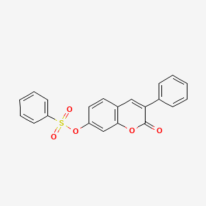 molecular formula C21H14O5S B2561159 2-oxo-3-phenyl-2H-chromen-7-yl benzenesulfonate CAS No. 896039-81-9