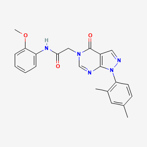 molecular formula C22H21N5O3 B2561167 2-[1-(2,4-dimethylphenyl)-4-oxopyrazolo[3,4-d]pyrimidin-5-yl]-N-(2-methoxyphenyl)acetamide CAS No. 894999-72-5