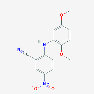 B2561177 2-[(2,5-Dimethoxyphenyl)amino]-5-nitrobenzonitrile CAS No. 945299-11-6
