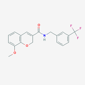 molecular formula C19H16F3NO3 B2561186 8-methoxy-N-[3-(trifluoromethyl)benzyl]-2H-chromene-3-carboxamide CAS No. 338419-99-1