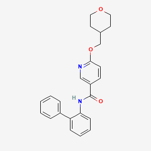 molecular formula C24H24N2O3 B2561237 N-([1,1'-biphenyl]-2-yl)-6-((tetrahydro-2H-pyran-4-yl)methoxy)nicotinamide CAS No. 2034278-52-7